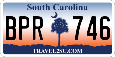 SC license plate BPR746