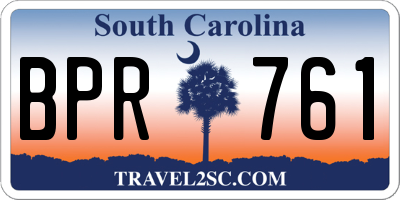 SC license plate BPR761
