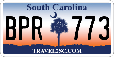 SC license plate BPR773