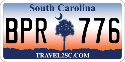 SC license plate BPR776