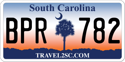 SC license plate BPR782