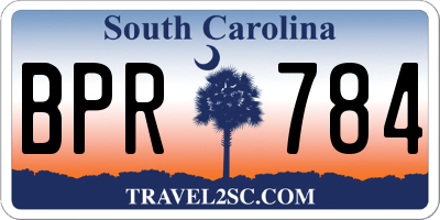 SC license plate BPR784