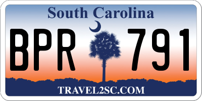 SC license plate BPR791