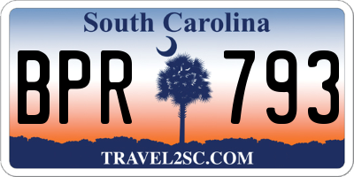 SC license plate BPR793