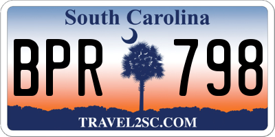 SC license plate BPR798