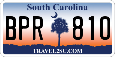 SC license plate BPR810