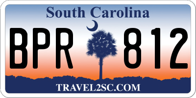 SC license plate BPR812