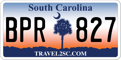SC license plate BPR827