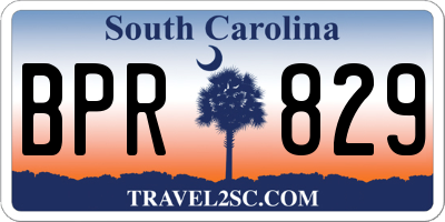 SC license plate BPR829