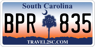 SC license plate BPR835