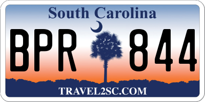 SC license plate BPR844
