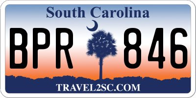 SC license plate BPR846
