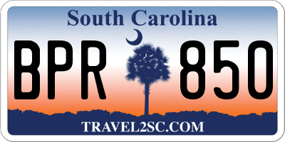 SC license plate BPR850