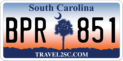 SC license plate BPR851