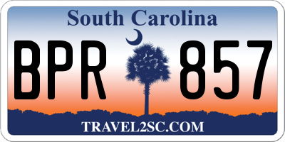 SC license plate BPR857