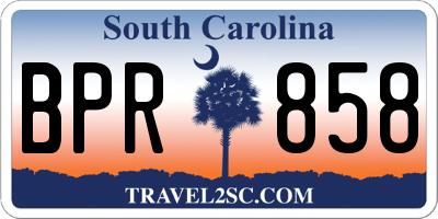 SC license plate BPR858