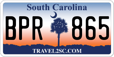 SC license plate BPR865