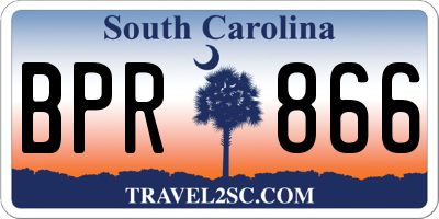 SC license plate BPR866