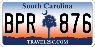 SC license plate BPR876