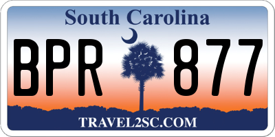 SC license plate BPR877