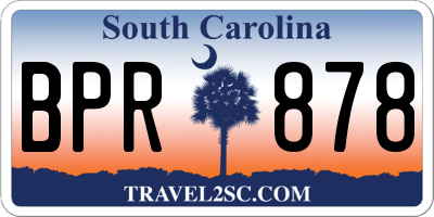 SC license plate BPR878