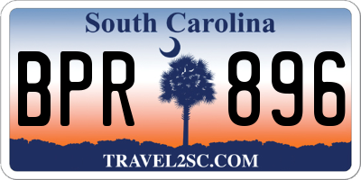 SC license plate BPR896