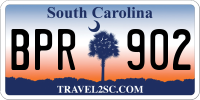SC license plate BPR902