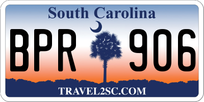 SC license plate BPR906