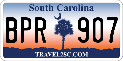 SC license plate BPR907