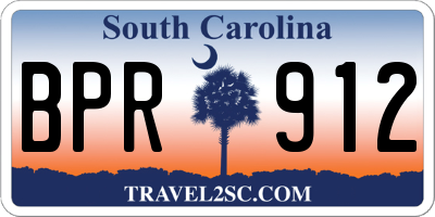 SC license plate BPR912
