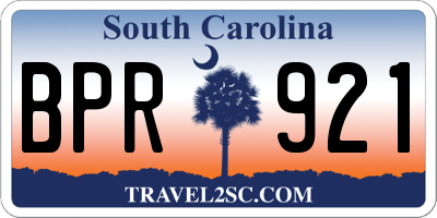 SC license plate BPR921