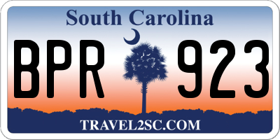 SC license plate BPR923
