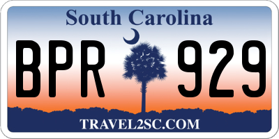 SC license plate BPR929