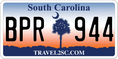 SC license plate BPR944