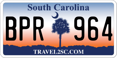 SC license plate BPR964