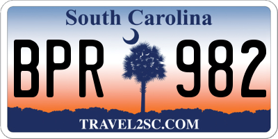SC license plate BPR982