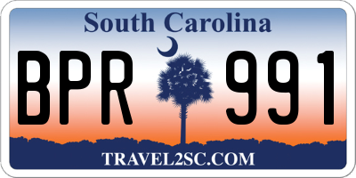 SC license plate BPR991