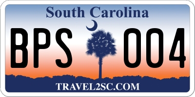 SC license plate BPS004
