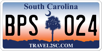 SC license plate BPS024