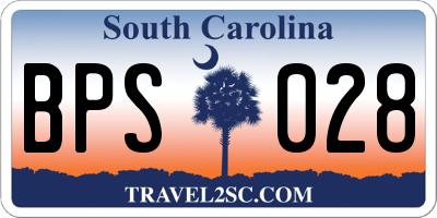 SC license plate BPS028