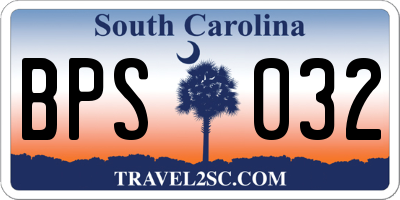 SC license plate BPS032