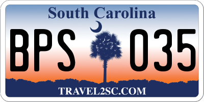 SC license plate BPS035