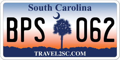SC license plate BPS062