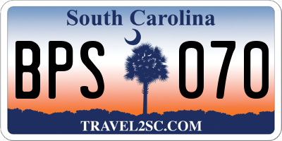 SC license plate BPS070