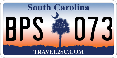 SC license plate BPS073