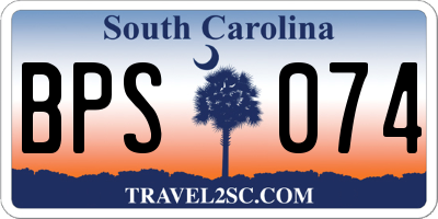 SC license plate BPS074