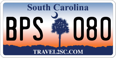 SC license plate BPS080