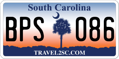 SC license plate BPS086