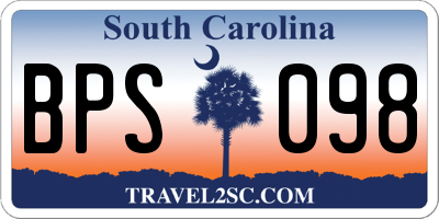 SC license plate BPS098