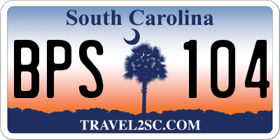 SC license plate BPS104